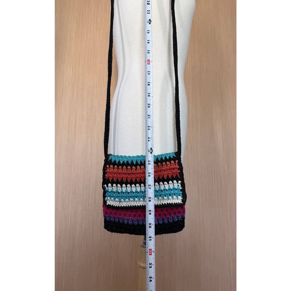 The Sak Crochet Stripe Crossbody Purse Inner Pockets Bohemian - Picture 8 of 10